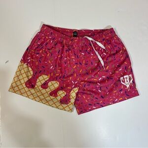 Baseball lifestyle pink Sprinkle ice cream mens medium athletic shorts